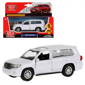 Машина металл TOYOTA LAND CRUISER длина 12,5 см, двери, инерц, белый, кор. Технопарк