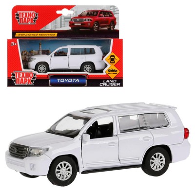 Машина металл TOYOTA LAND CRUISER длина 12,5 см, двери, инерц, белый, кор. Технопарк