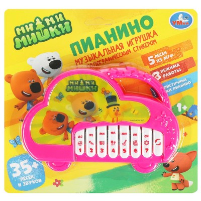 Музыкальное пианино Ми-ми-мишки 35 песен и звуков.блист.бат.