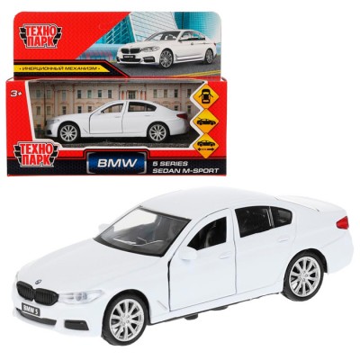 Машина металл BMW 5-ER SEDAN M-SPORT 12 см, двери, багаж, бел, кор. Технопарк
