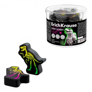 Ластик ErichKrause Dino Hobby (в тубусе по 12 шт.)