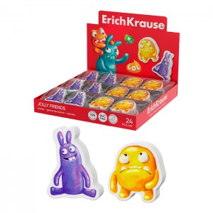 Ластик ErichKrause Jolly Friends (в коробке по 24 шт.)