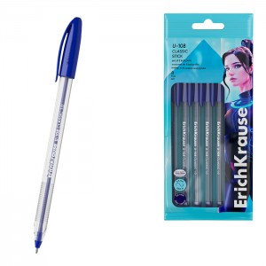 Набор из 8 ручек шариковых ErichKrause U-108 Stick Classic 1.0, Ultra Glide Technology, цвет чернил синий (в пакете)