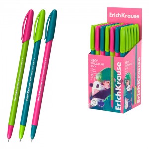 Ручка шариковая ErichKrause Neo® Stick Panda Hugs 0.7, Super Glide Technology, цвет чернил синий (в коробке по 50 шт.)