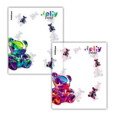 Набор пластиковых обложек ErichKrause Jelly Bear, для тетрадей и дневников, 212х347мм, 80 мкм, ассорти (пакет 12 шт.)