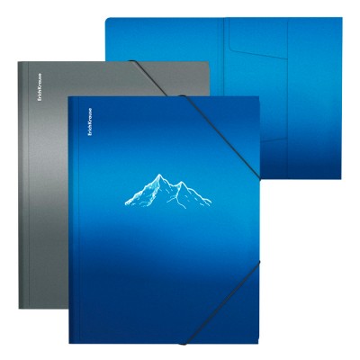 Папка на резинках пластиковая ErichKrause Ice Metallic Mountain, A4, ассорти (в пакете по 4 шт.)