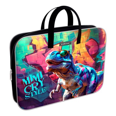 Папка текстильная на молнии ErichKrause с ручками Dino Art, A4+