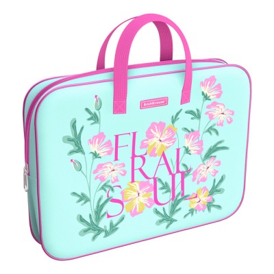 Папка текстильная на молнии ErichKrause с ручками Floral Soul, A4+