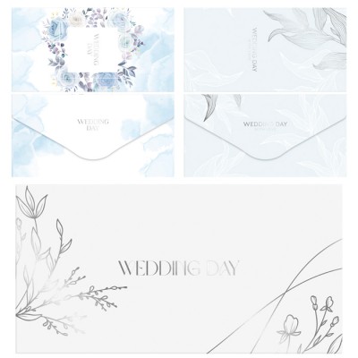 Конверт для денег MESHU "Wedding" 85*164мм, матовая ламинация, фольга, 3 дизайна
