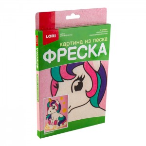 Фреска. Картина из песка "Единорожка"