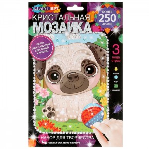 4660254425279 Кристальная мозаика 17*23 см бульдог МУЛЬТИ АРТ в кор.100шт CRYST-PESIKI