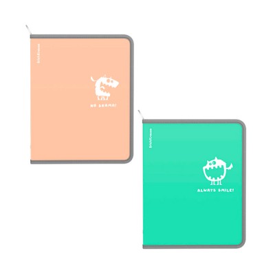 Папка для тетрадей на молнии пластиковая ErichKrause Pastel Bloom Monsters, A5+, ассорти (в пакете по 4 шт.)