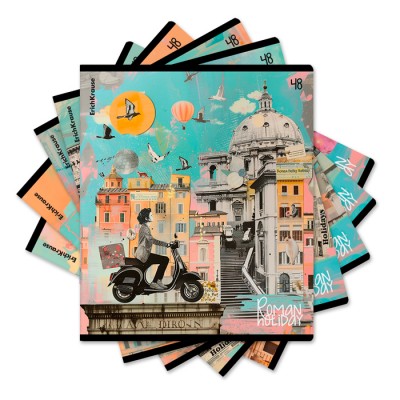 Тетрадь общая ученическая ErichKrause Roman Holiday, 48 листов, матовая ламинация, клетка_MIX-PACK