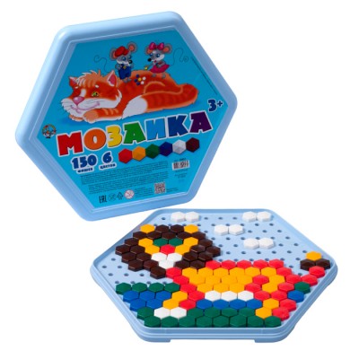 Мозаика шестигранная 150 эл (шестигранная пласт.коробка)
