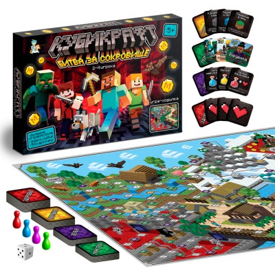 Игра настольная "Кубикрафт" Битва за сокровища