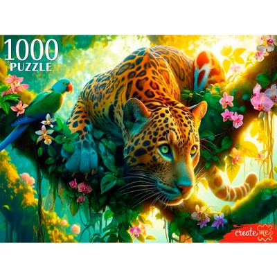 Пазлы 1000 элементов. Леопард на охоте 16+