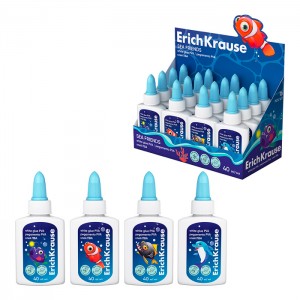 Клей ПВА ErichKrause EasyStick Sea Friends, 40мл, ассорти