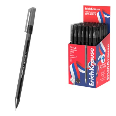 Ручка гелевая ErichKrause G-Ice Stick Original 0.5, для ОГЭ/ЕГЭ, цвет чернил черный