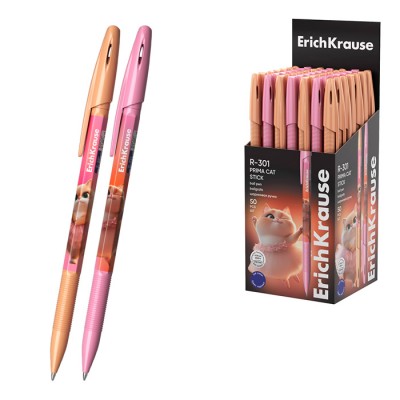 Ручка шариковая ErichKrause R-301 Stick Prima Cat 0.7, цвет чернил синий