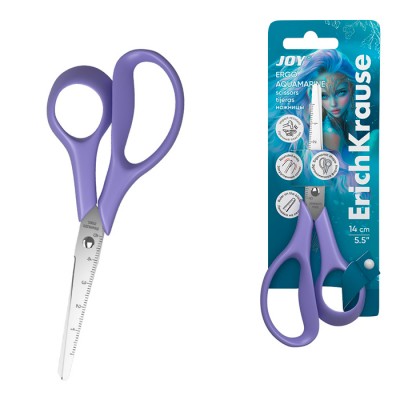 Ножницы ErichKrause JOY ® Ergo Aquamarine, 14см, сиреневый
