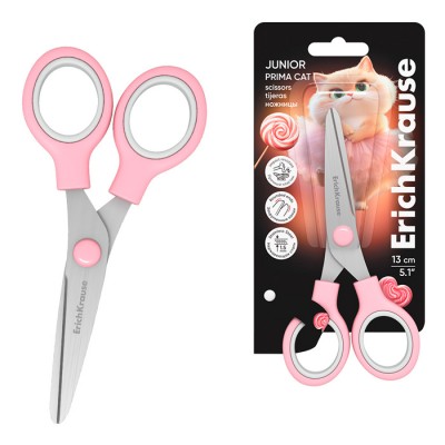 Ножницы ErichKrause Junior Prima Cat, 13см, розовый