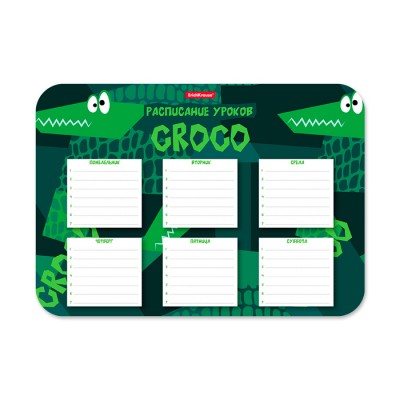 Расписание уроков пластиковое ErichKrause Real Croco, А4