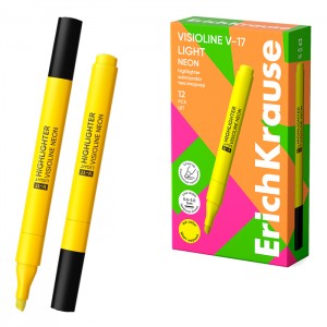 Текстмаркер ErichKrause Visioline V-17 light Neon, цвет чернил желтый