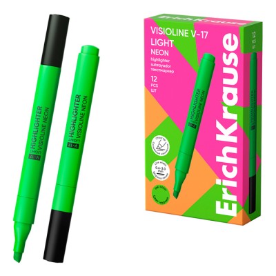 Текстмаркер ErichKrause Visioline V-17 light Neon, цвет чернил зеленый