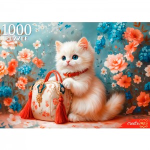 Пазлы 1000 элементов 16+. Кошка с сумочкой