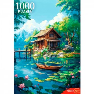 Пазлы 1000 элементов 16+. Домик у реки