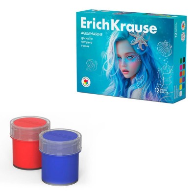 Гуашь ErichKrause Aquamarine 12 цветов по 20 мл