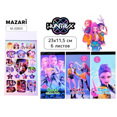 Альбом с наклейками K-POP, 6 листов, 11.5*23 см