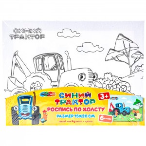 Набор д/дет тв-ва СИНИЙ ТРАКТОР холст для росписи 15*20 см MultiArt