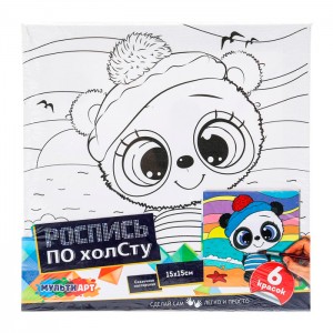 Набор д/дет тв-ва холст для росписи 15*15 см Пандочка МУЛЬТИ АРТ