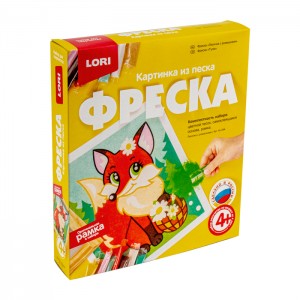 Фреска. Картина из песка "Лисичка с ромашками"