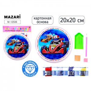Алмазная мозаика СПОРТКАР, картонная основа 20Х20см, частичная выкладка